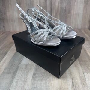 Nina Women's 8.5 Bobbie Silver 3.5" Heels with Box